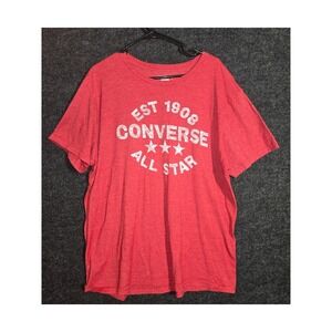 Converse All Star Mens XXL Red Heather Graphic T-Shirt Est 1908 Distressed Logo